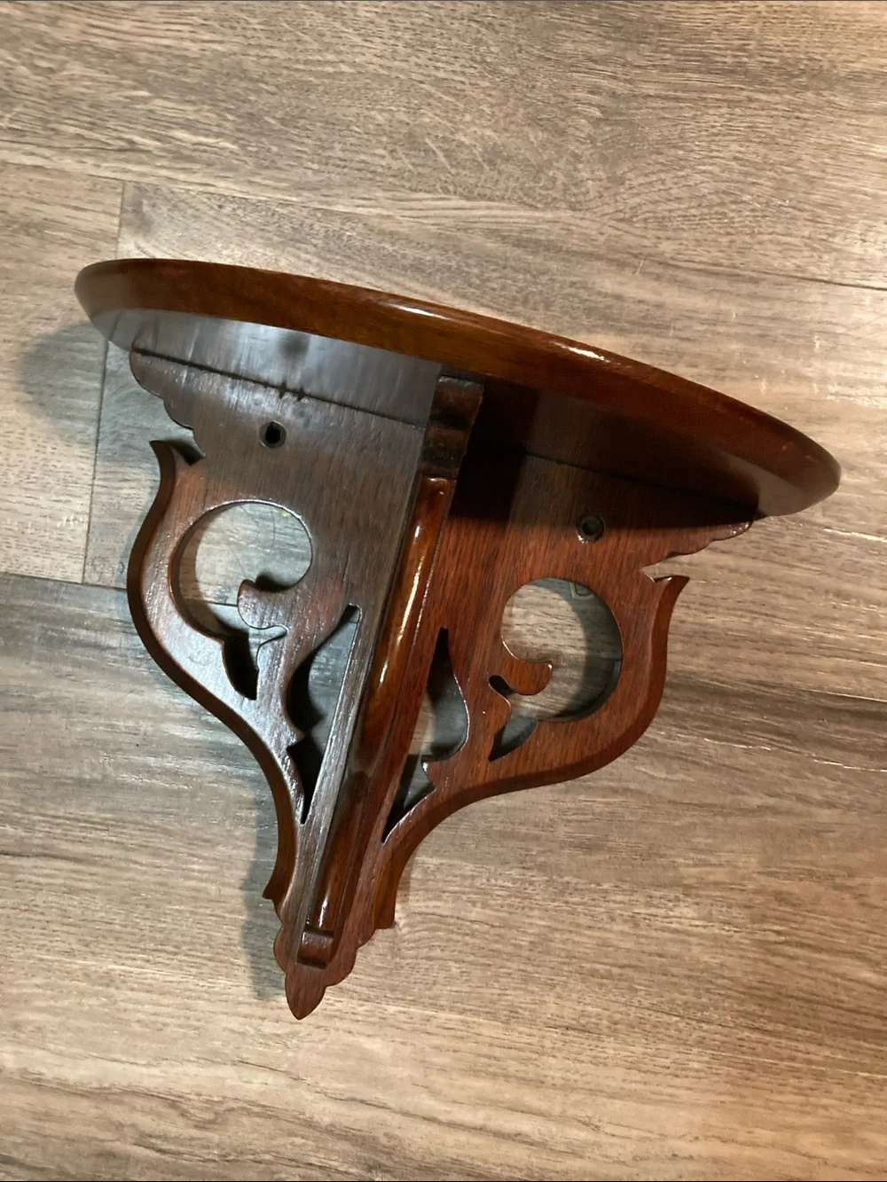 Vintage Wooden Wall Shelf - Dark Brown